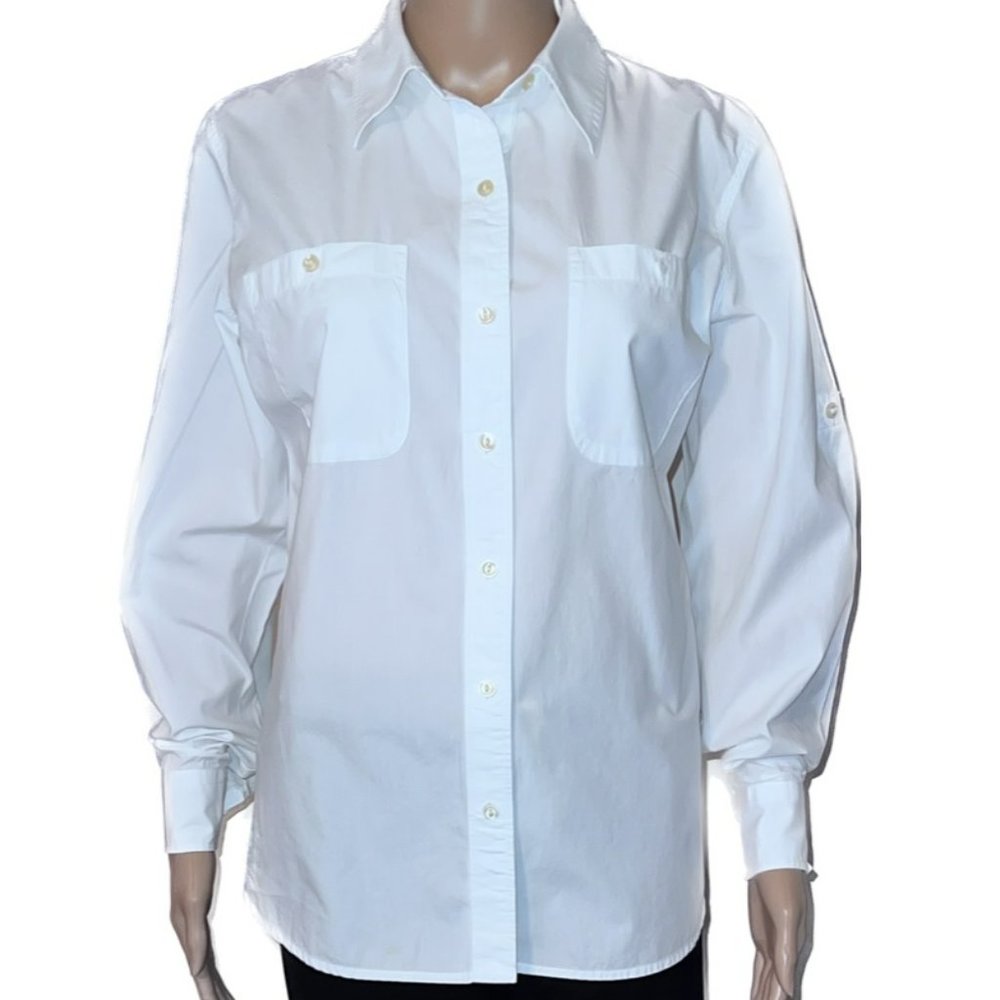 Ralph Lauren Jeans Co. Women's White Long Sleeve Blouse